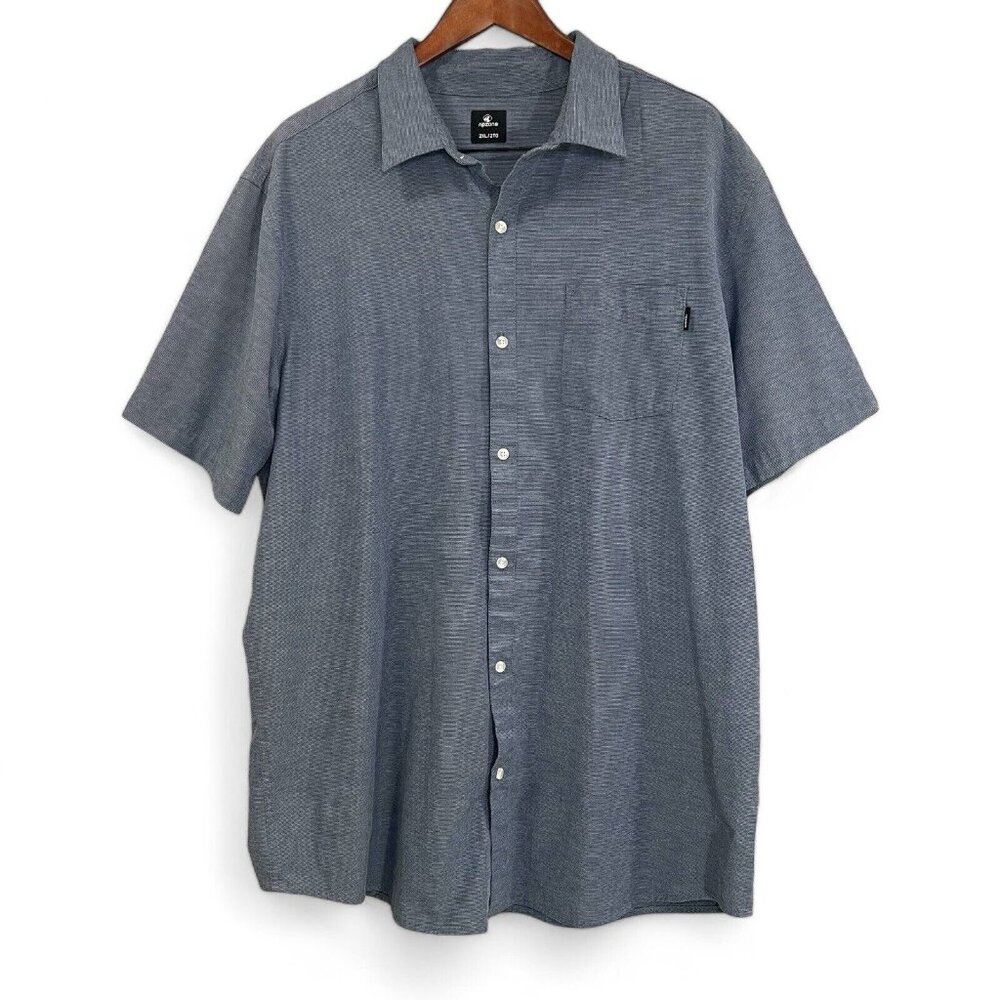 Ripzone Button Down Shirt Men Size 2XL Blue Short Sleeve Logo Chest Pocket